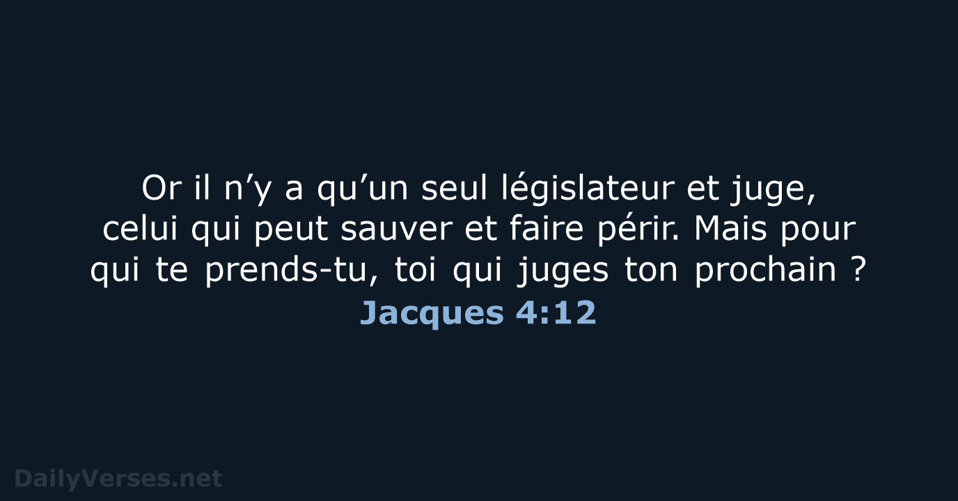 Jacques 4:12 - BDS