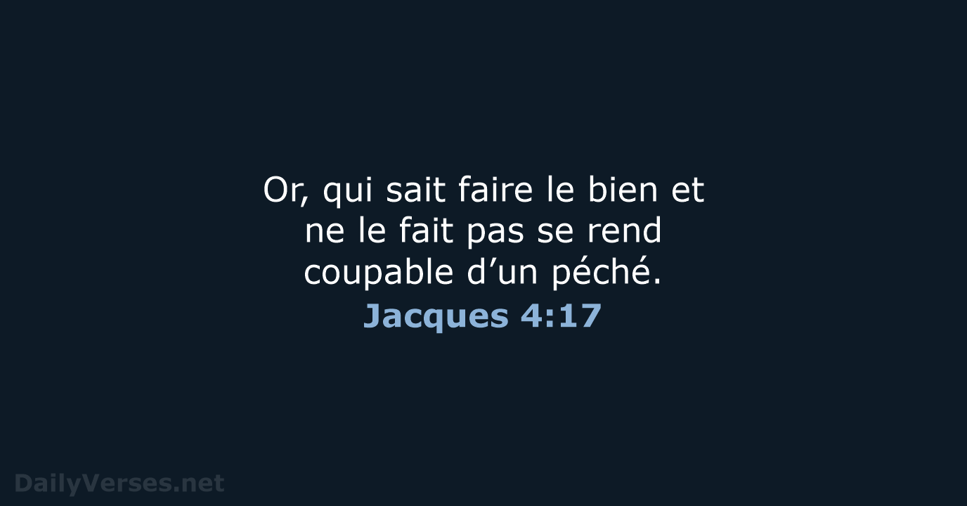 Jacques 4:17 - BDS