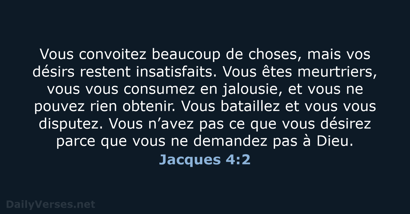 Jacques 4:2 - BDS