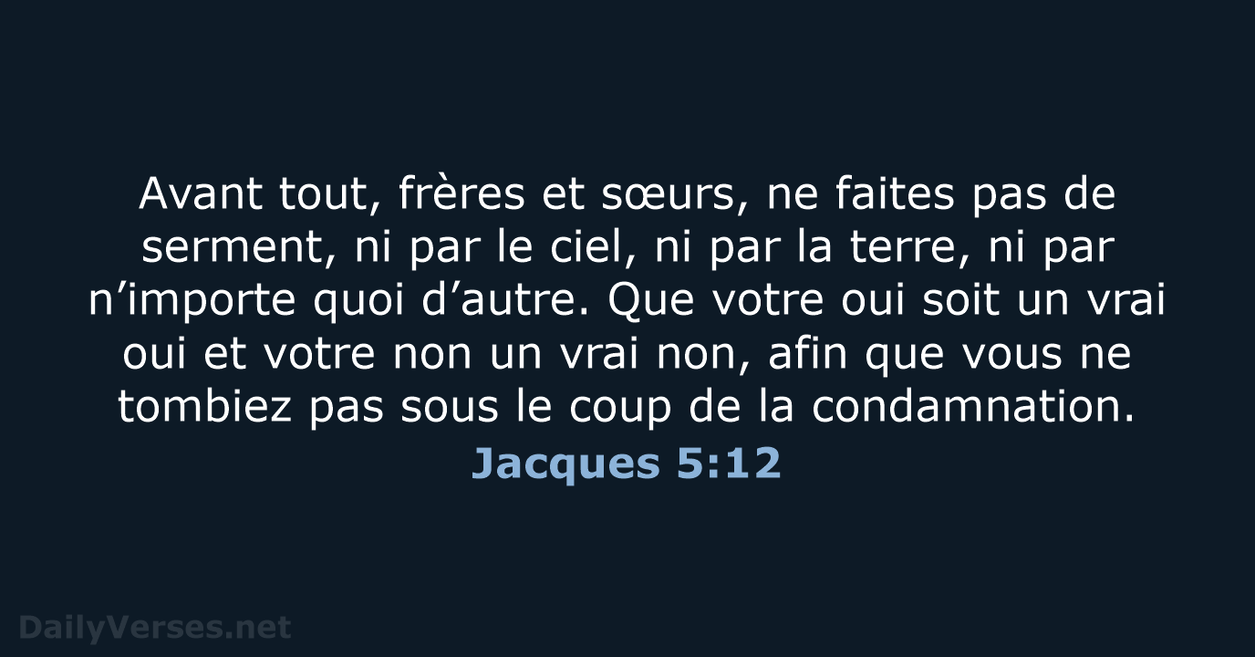 Jacques 5:12 - BDS