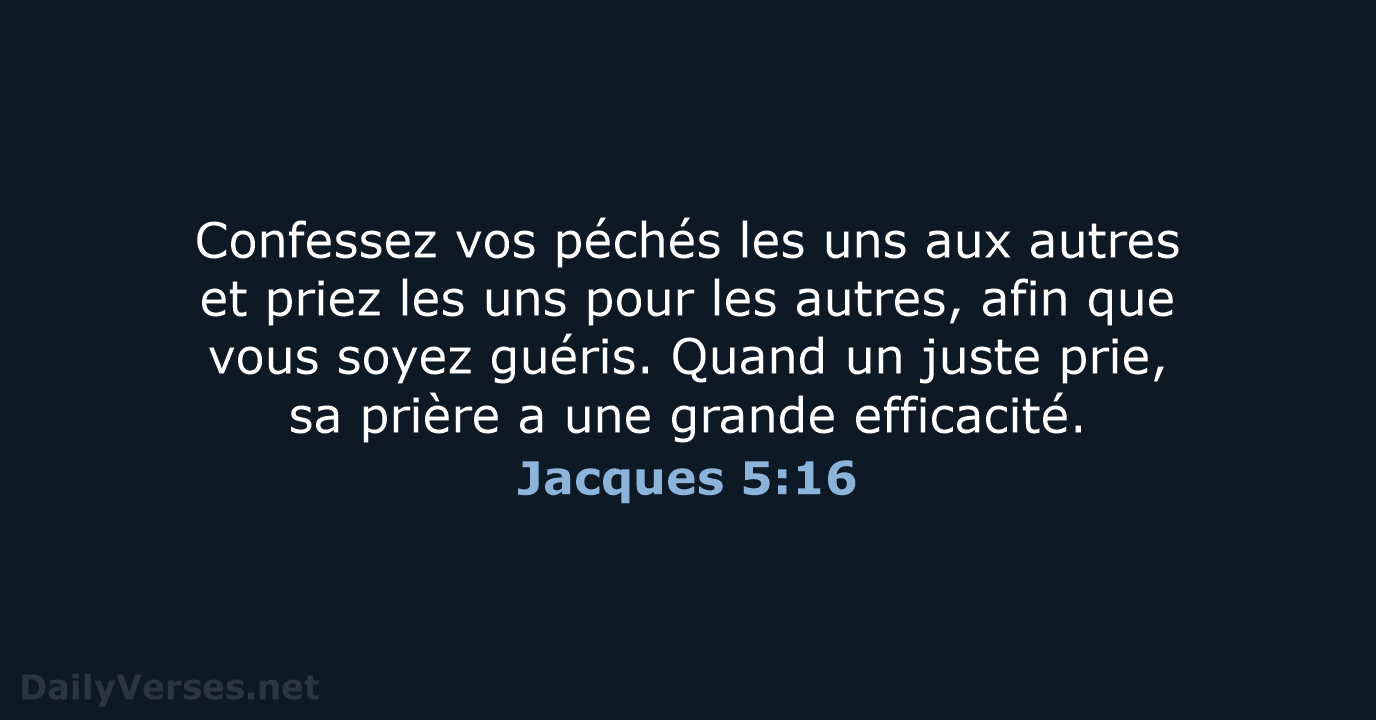 Jacques 5:16 - BDS