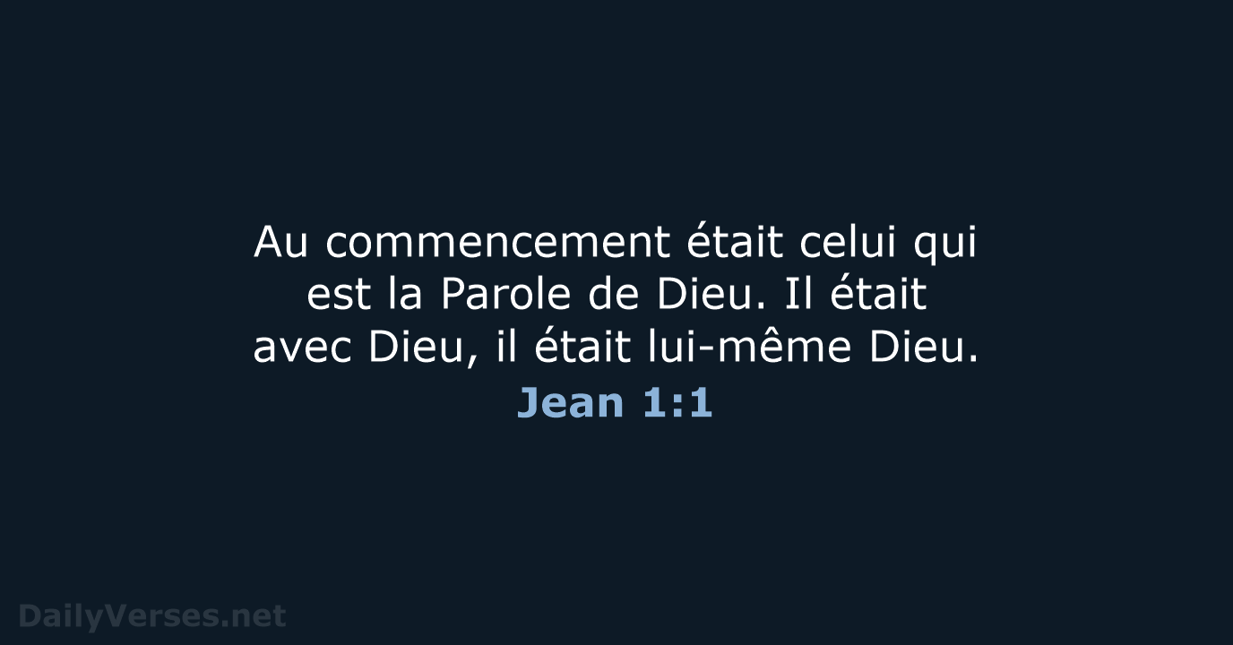 Jean 1:1 - BDS