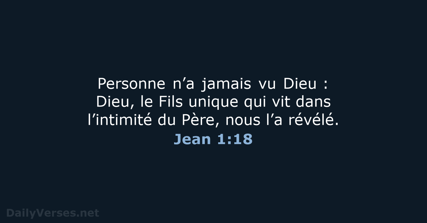 Jean 1:18 - BDS