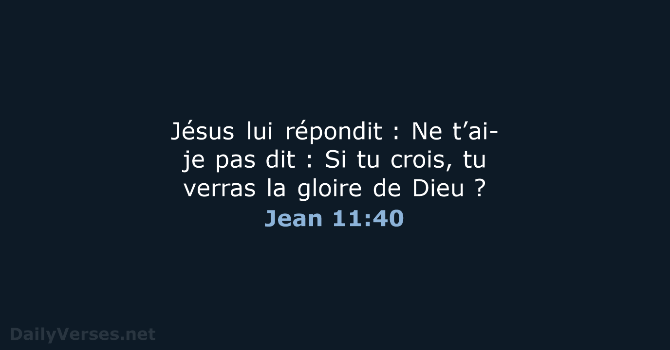 Jean 11:40 - BDS