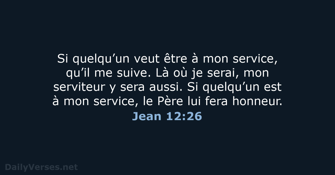 Jean 12:26 - BDS