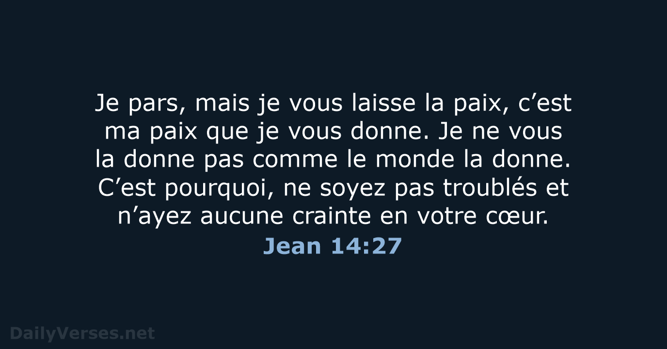 Jean 14:27 - BDS