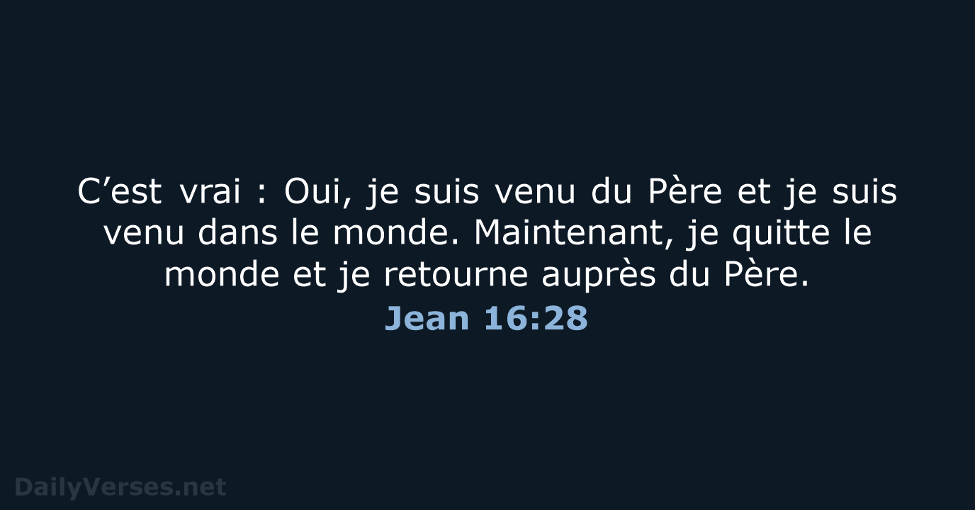 Jean 16:28 - BDS