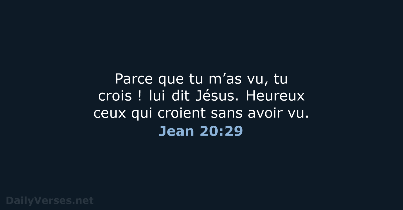 Jean 20:29 - BDS
