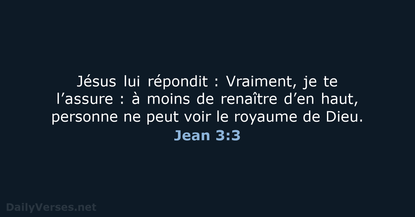 Jean 3:3 - BDS