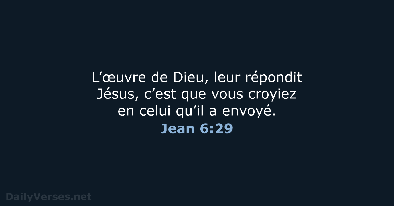 Jean 6:29 - BDS