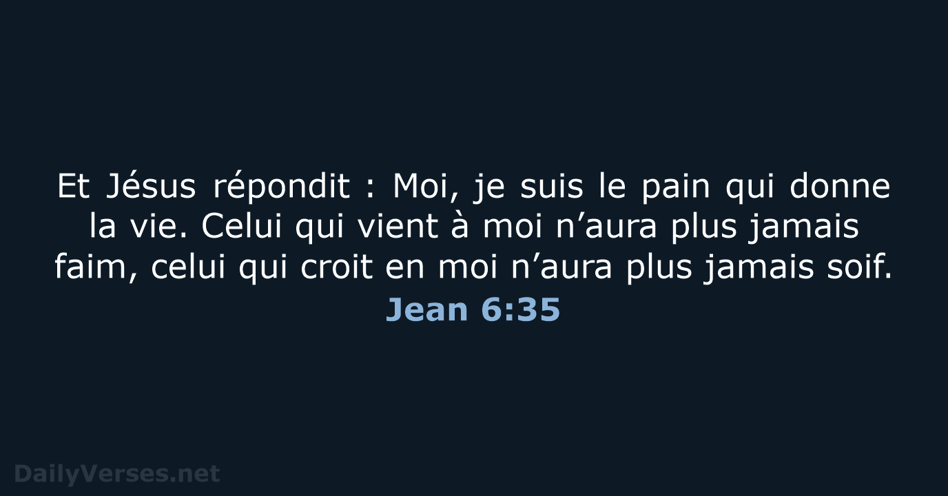 Jean 6:35 - BDS