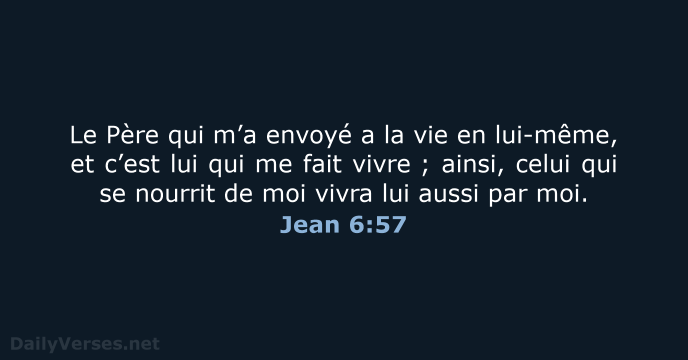 Jean 6:57 - BDS