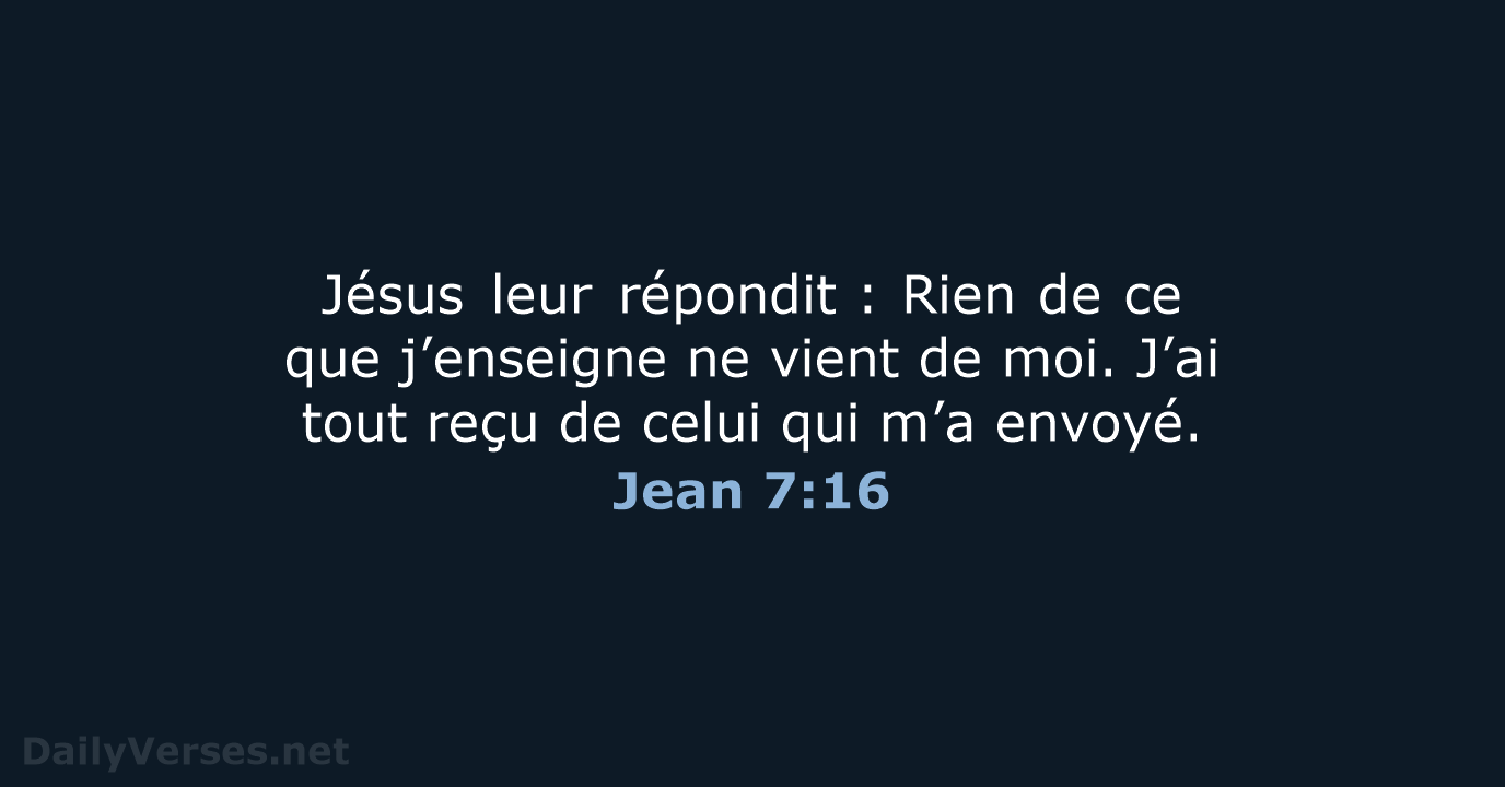 Jean 7:16 - BDS