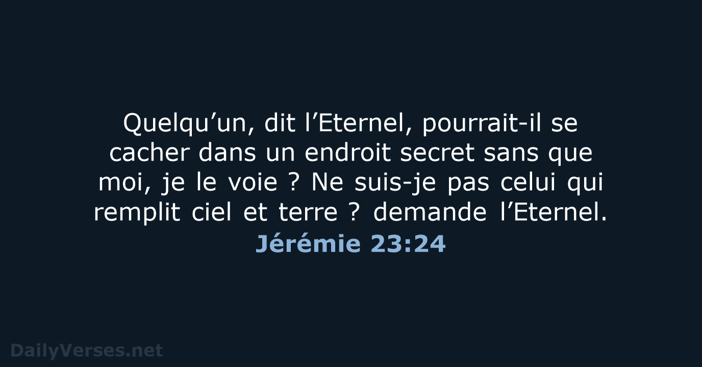 Jérémie 23:24 - BDS