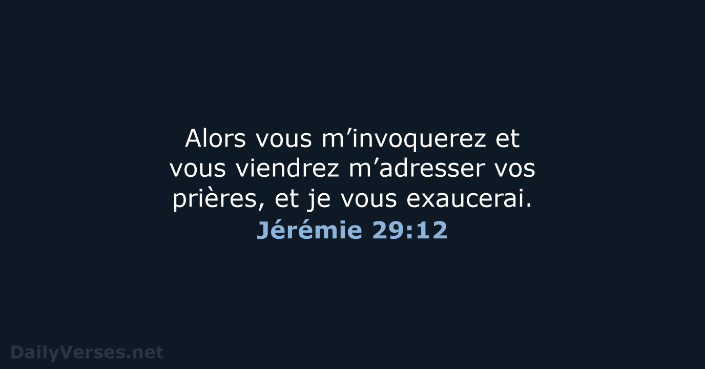 Jérémie 29:12 - BDS