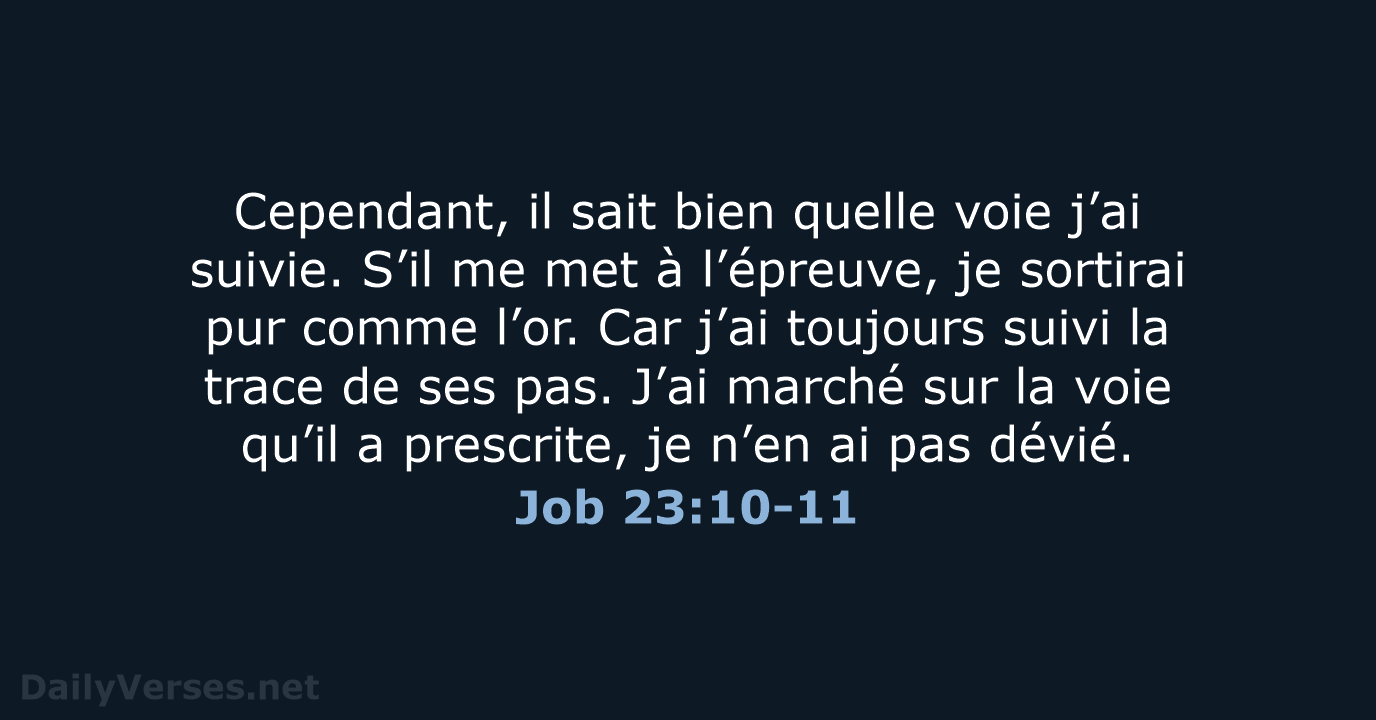 Job 23:10-11 - BDS