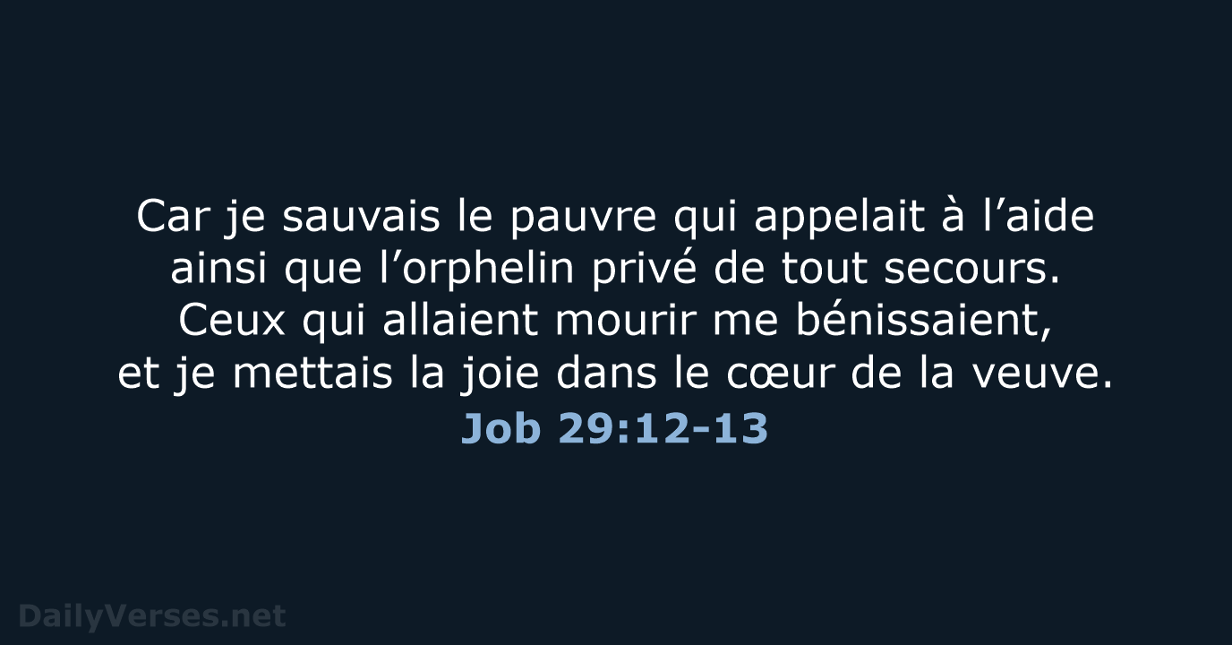 Job 29:12-13 - BDS