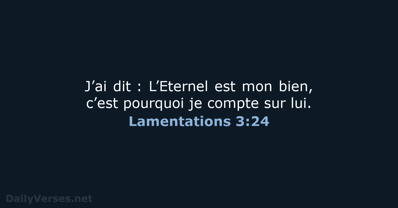 Lamentations 3:24 - BDS