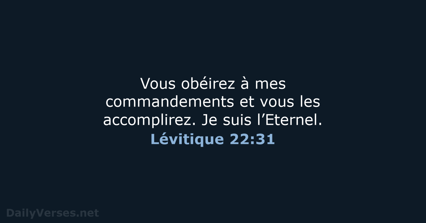 Lévitique 22:31 - BDS