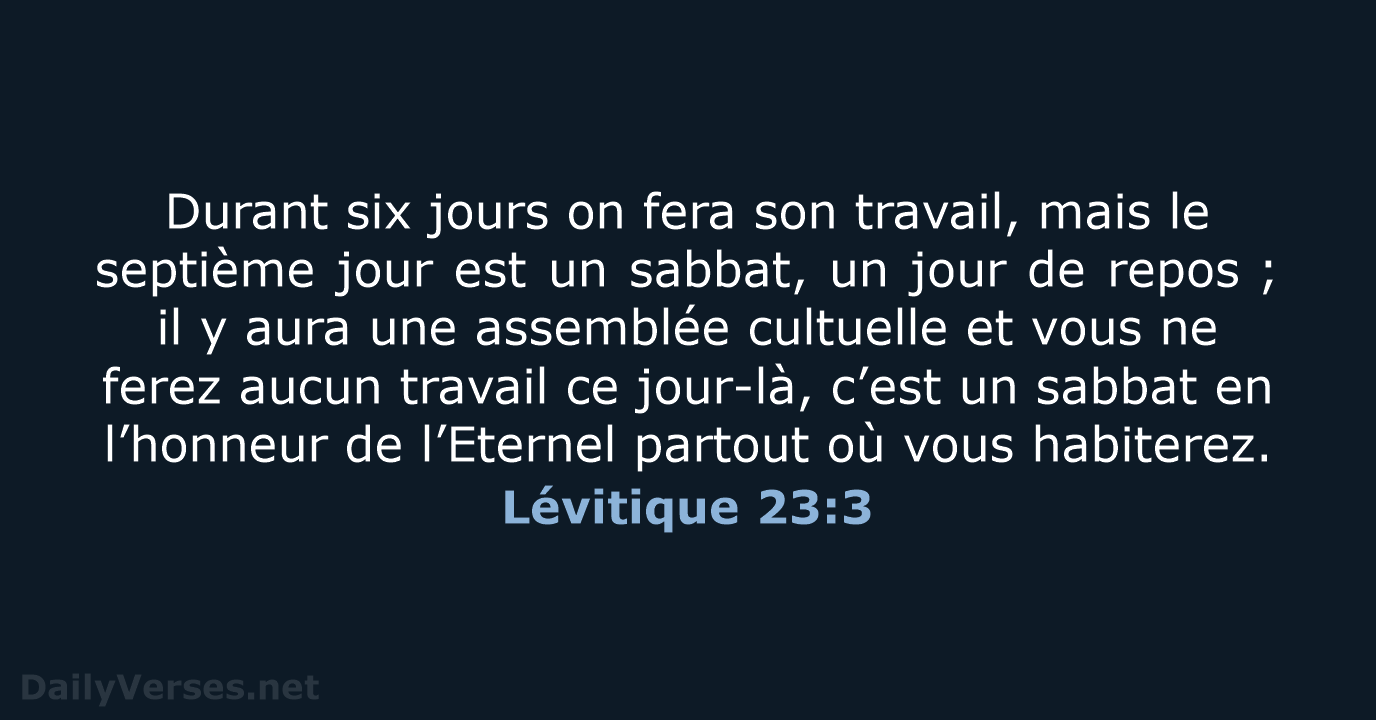 Lévitique 23:3 - BDS