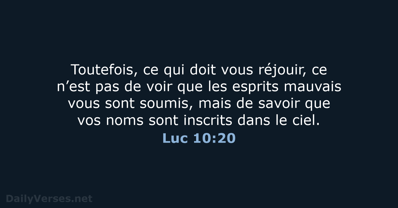 Luc 10:20 - BDS