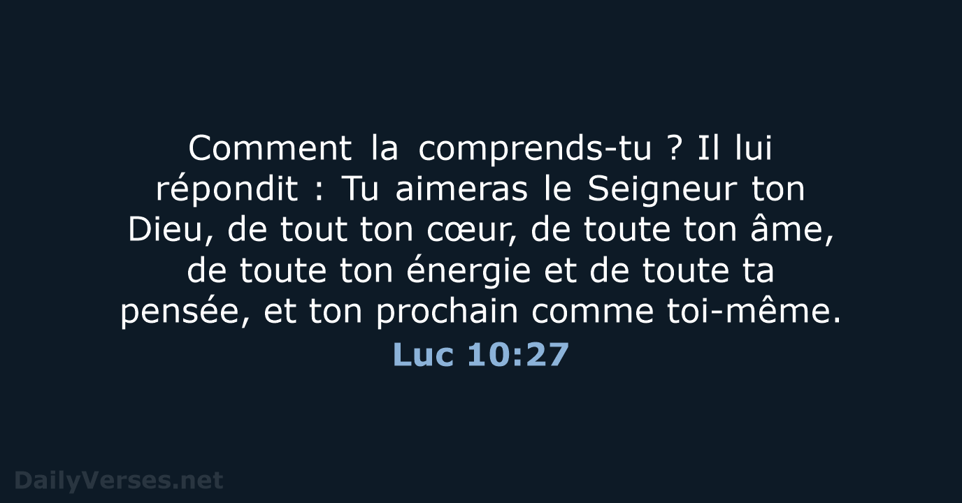 Luc 10:27 - BDS