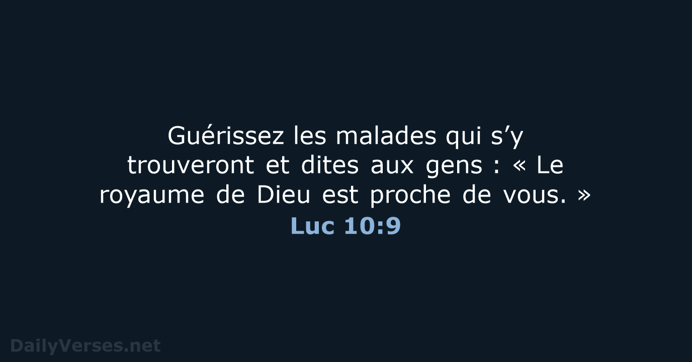 Luc 10:9 - BDS