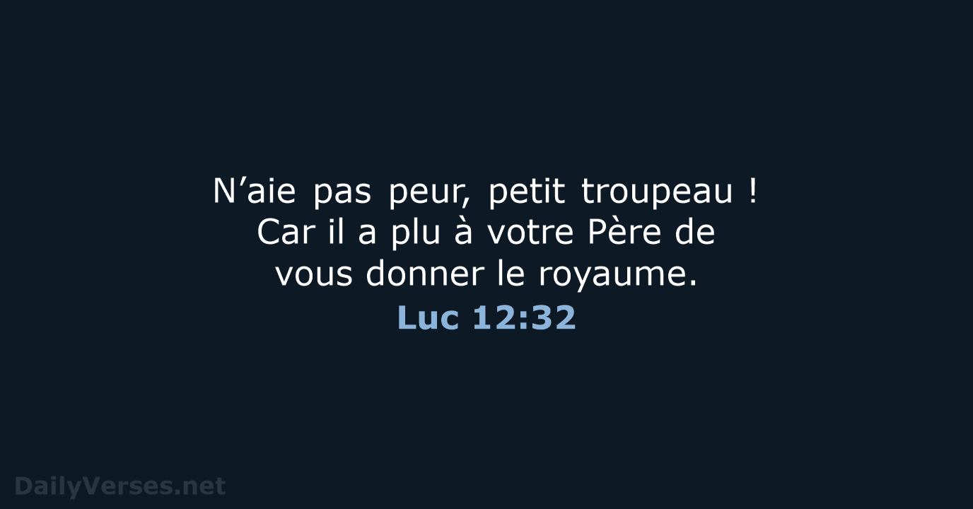 Luc 12:32 - BDS
