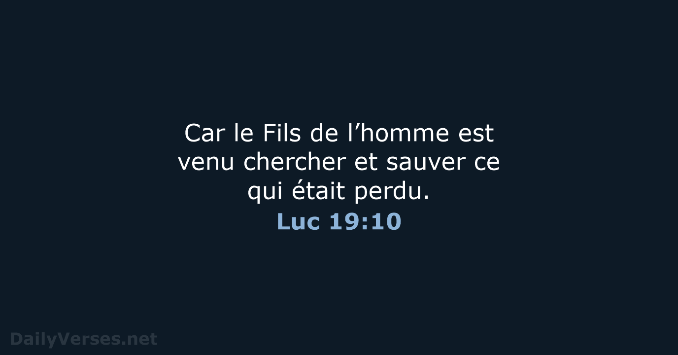 Luc 19:10 - BDS