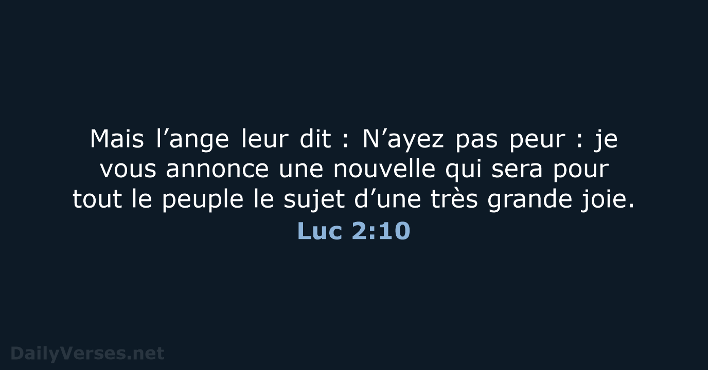 Luc 2:10 - BDS