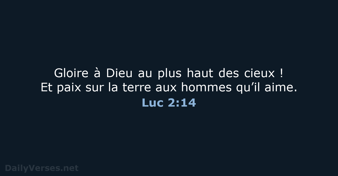 Luc 2:14 - BDS