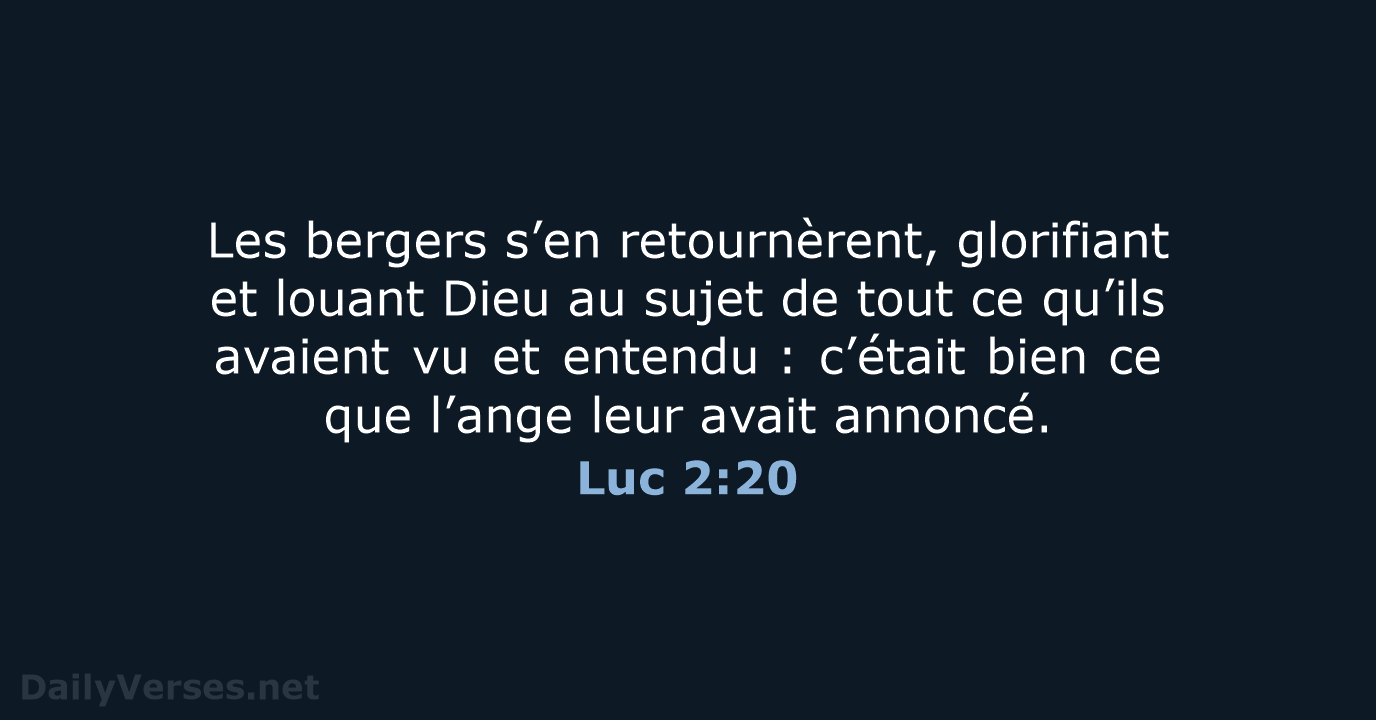 Luc 2:20 - BDS