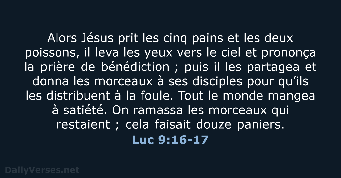 Luc 9:16-17 - BDS