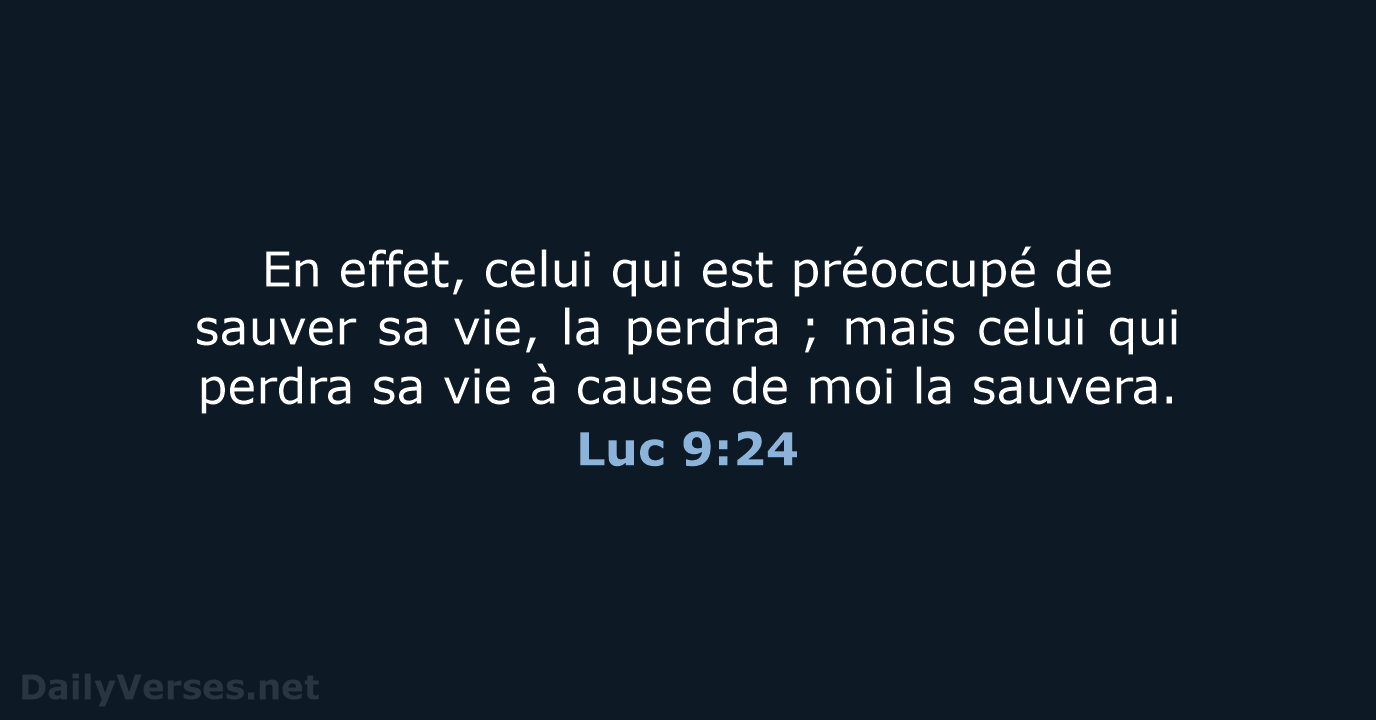 Luc 9:24 - BDS