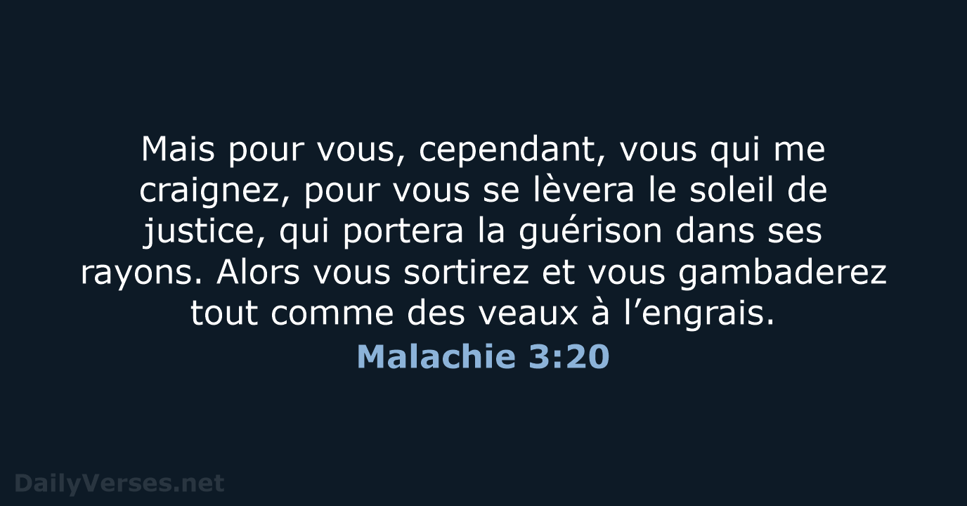 Malachie 3:20 - BDS