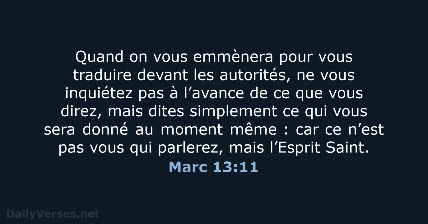 Marc 13:11 - BDS
