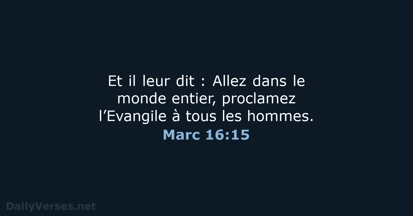 Marc 16:15 - BDS
