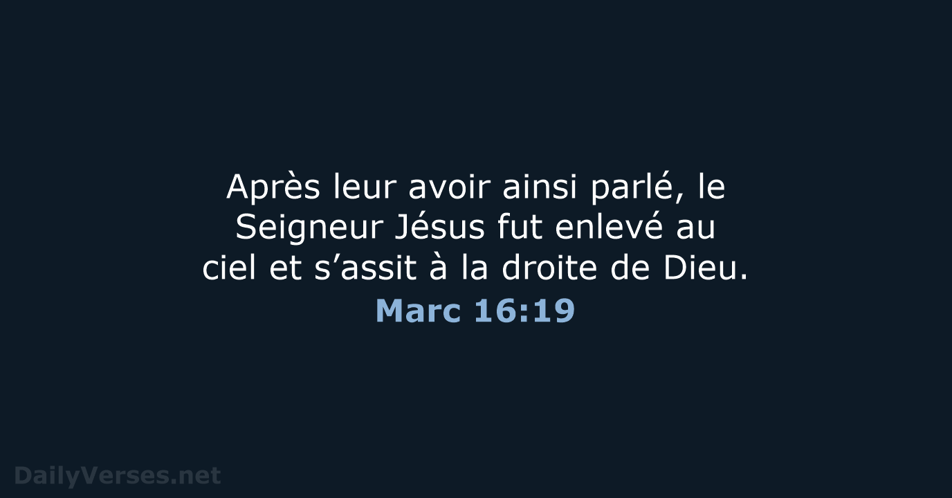 Marc 16:19 - BDS