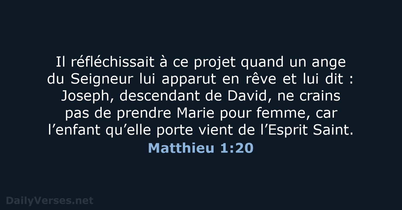 Matthieu 1:20 - BDS