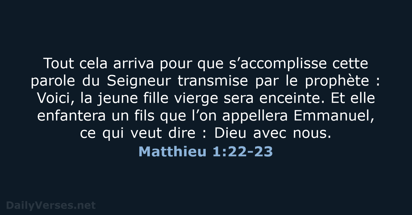Matthieu 1:22-23 - BDS