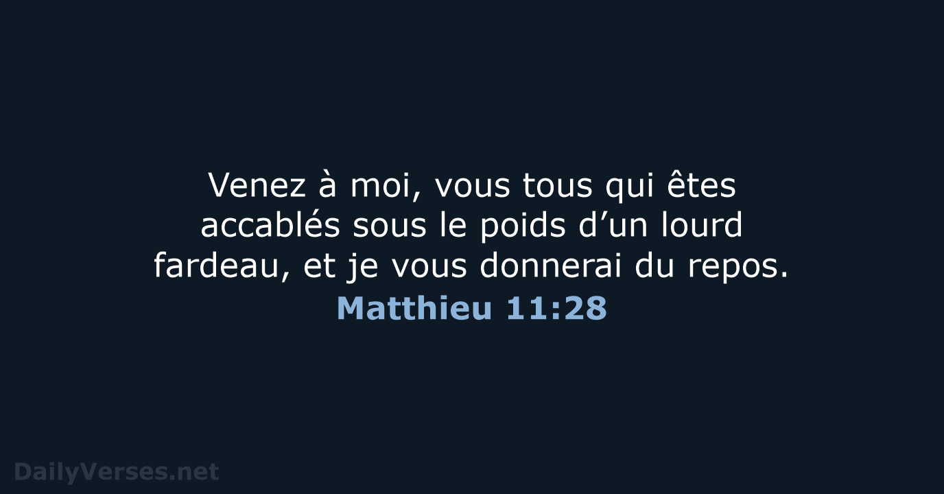 Matthieu 11:28 - BDS