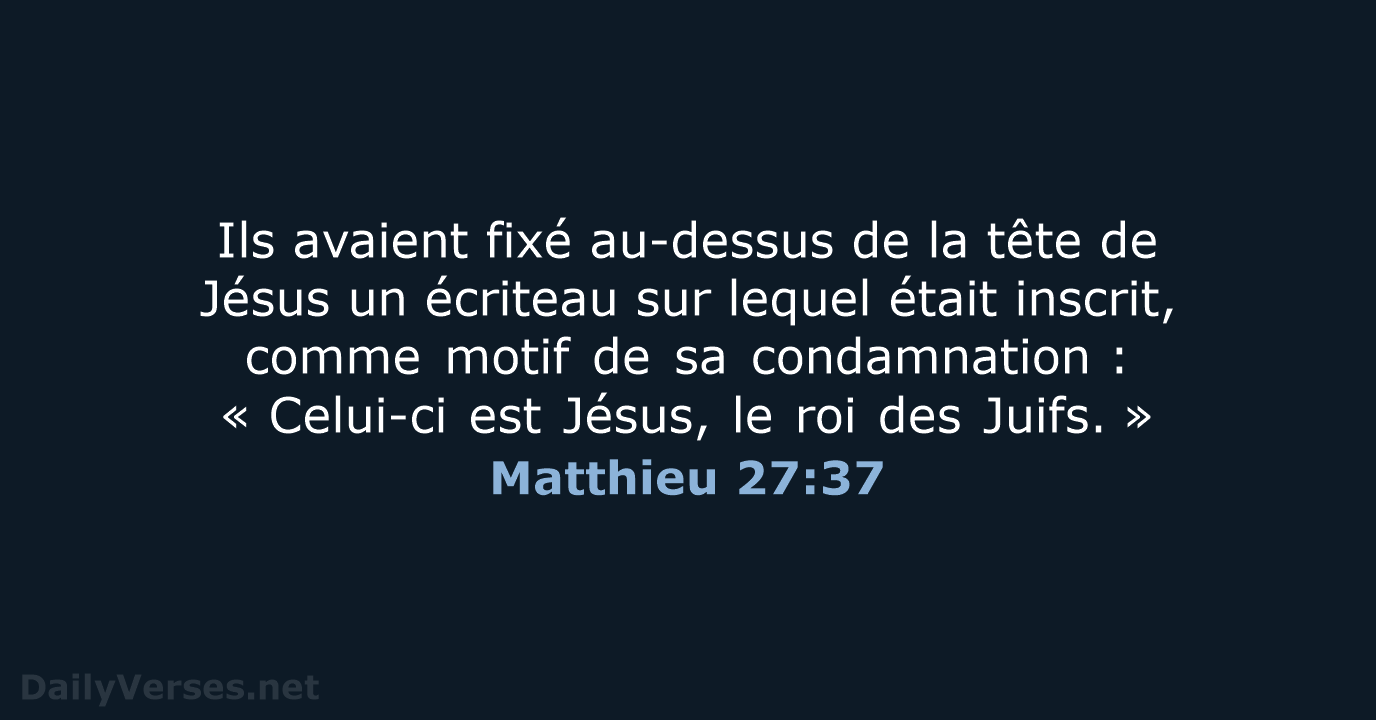 Matthieu 27:37 - BDS
