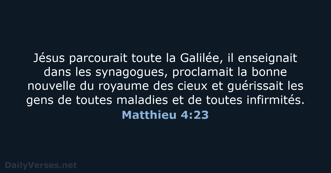 Matthieu 4:23 - BDS