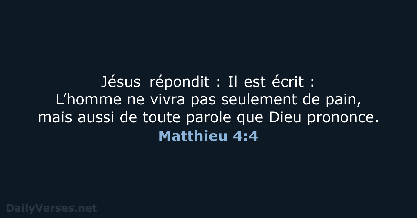 Matthieu 4:4 - BDS