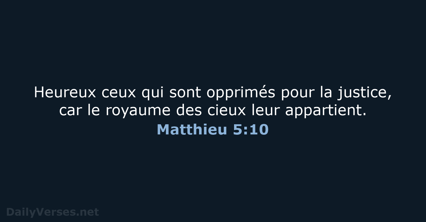 Matthieu 5:10 - BDS