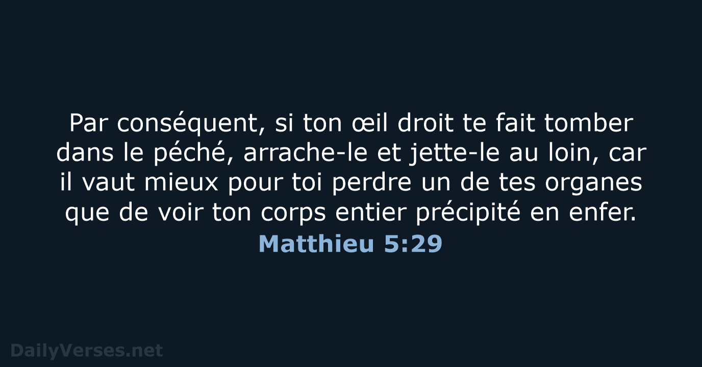 Matthieu 5:29 - BDS