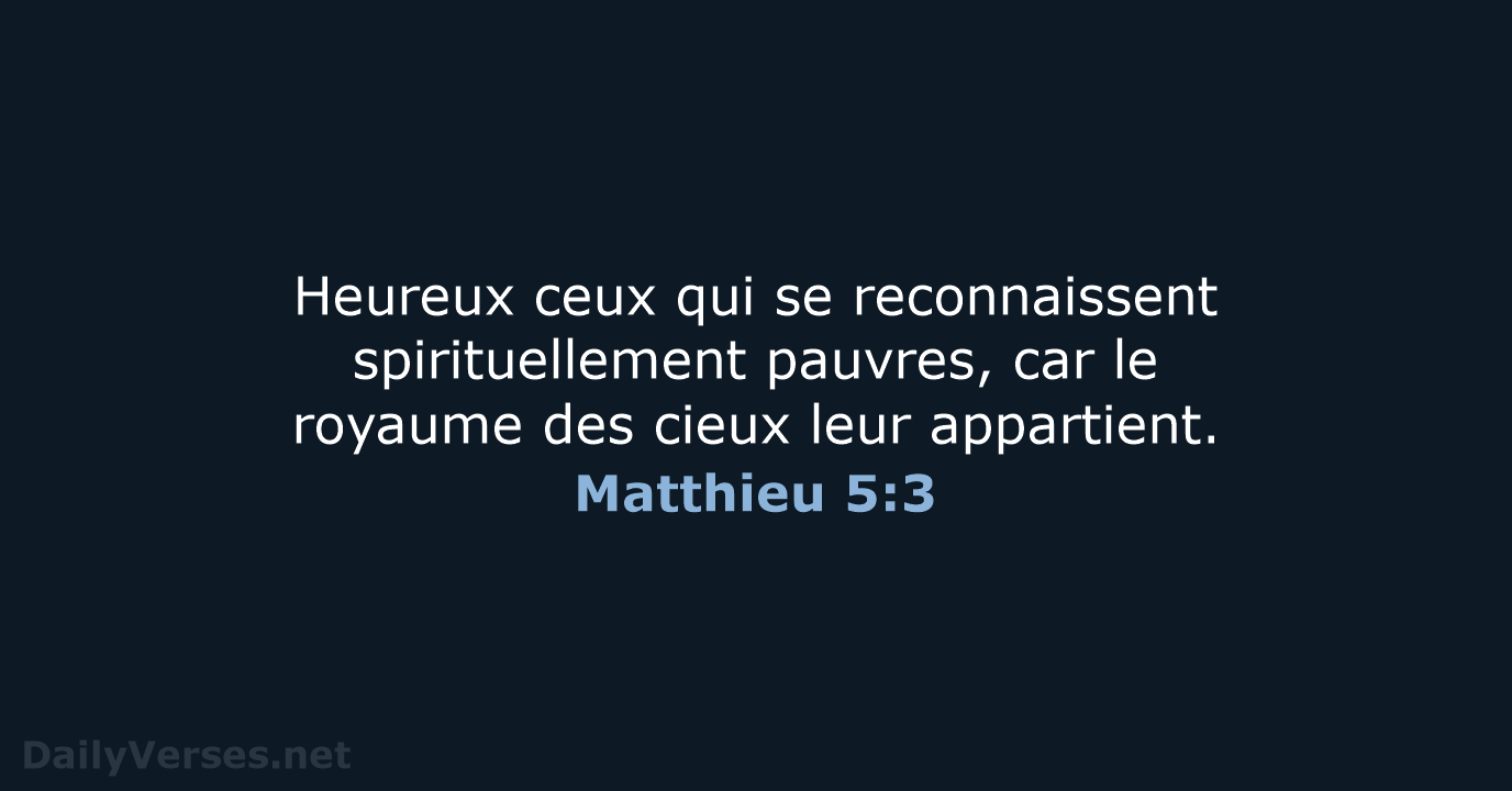 Matthieu 5:3 - BDS