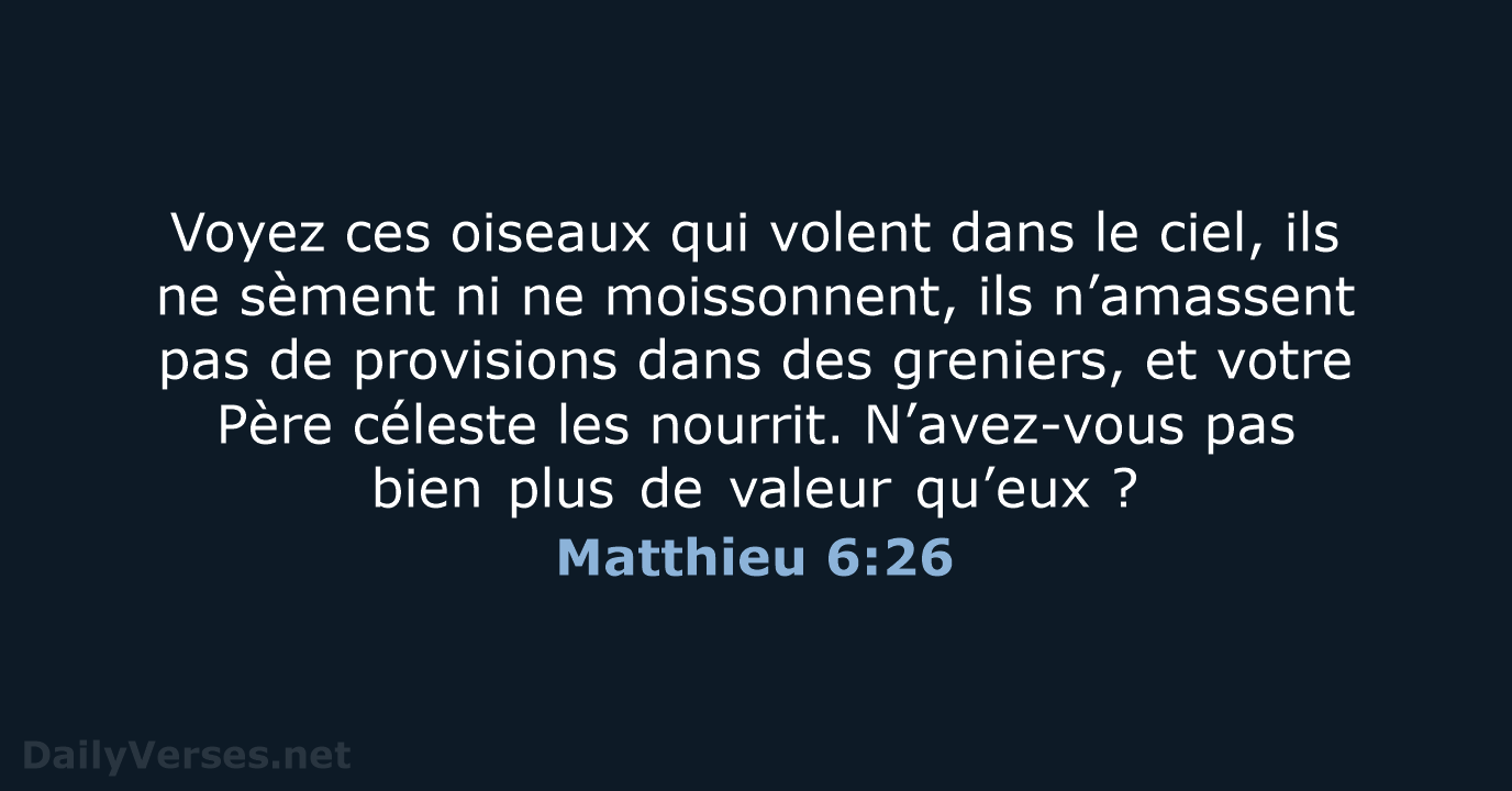 Matthieu 6:26 - BDS