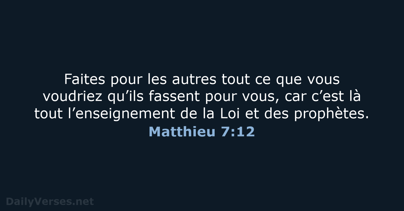 Matthieu 7:12 - BDS