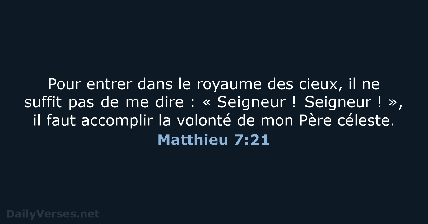 Matthieu 7:21 - BDS